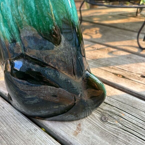 Vintage 70s Blue Mountain Pottery Green Glazed Hound Dog - Picture 10 of 16